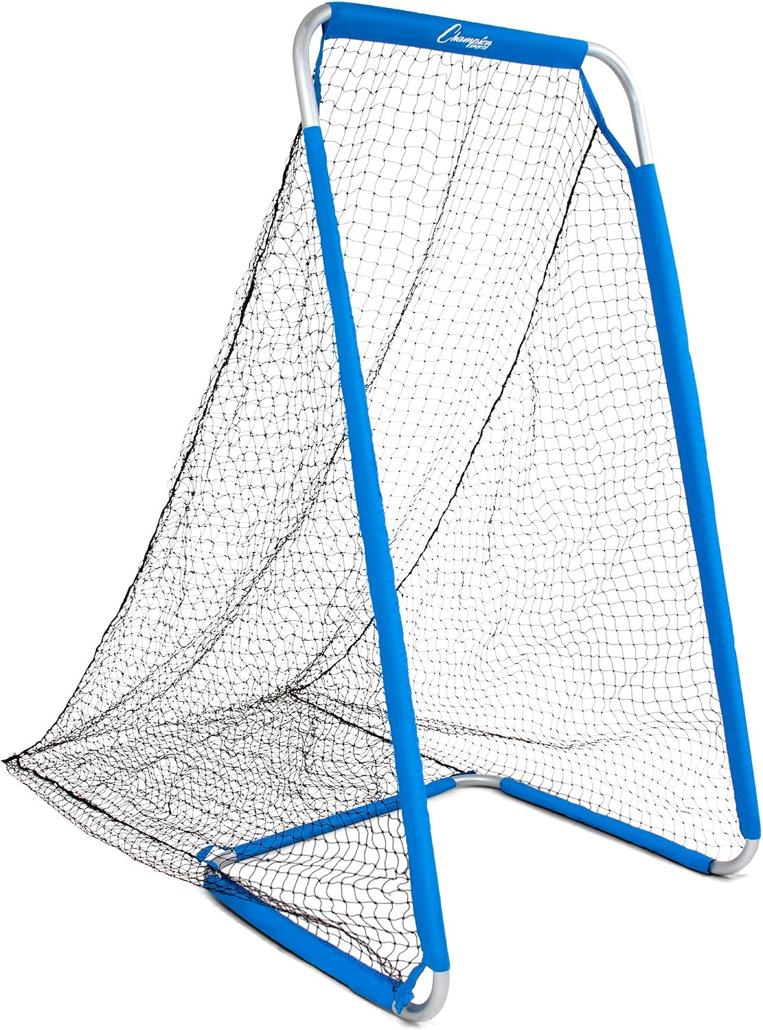 Champion Sports Football Kicking Screen - Powder Coated Steel - Extra Deep Pocket - White/Blue
