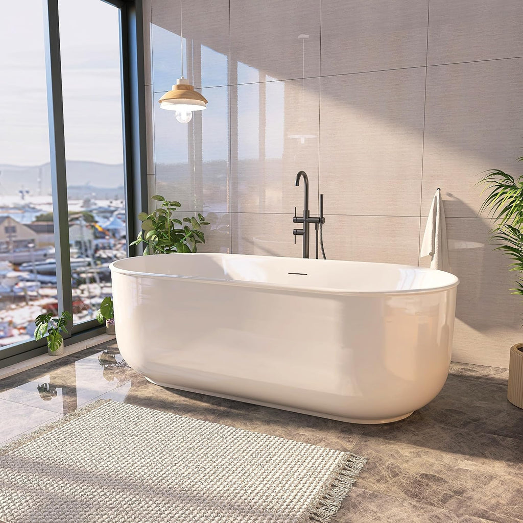 67' Acrylic Free Standing Tub, Stand Alone Tub, Freestanding Bathtub, Soaking Bathtub, cUPC Certified, CY(Glossy White)