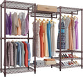 VIPEK V5 Portable Closet Wardrobe Heavy Duty Clothes Rack Metal Freestanding Clothing Racks, Adjustable Custom Closet Racks with 4 Hanging Rods & 8 Shelves, 68.9' Lx15.7 Wx76.4 H, Bronze