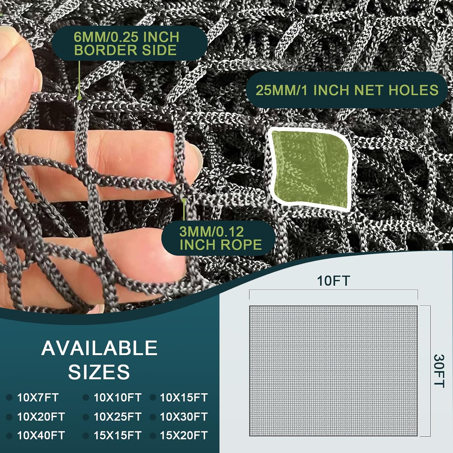 Heavy Duty Golf Practice Net, High-Impact Golf Hitting Net for Indoor/Outdoor Use