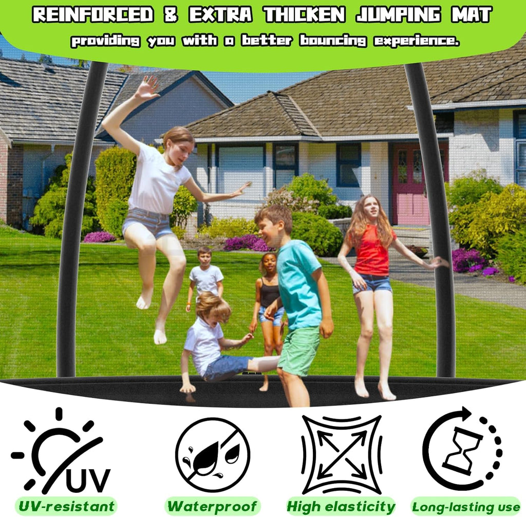 Tranpoline 10FT 12FT 14FT 16FT Tranpoline for Kids with Safety Enclosure Net Recreational Tranpoline for Adults ASTM Approval Backyard Outdoor Tranpoline with Basketball Hoop