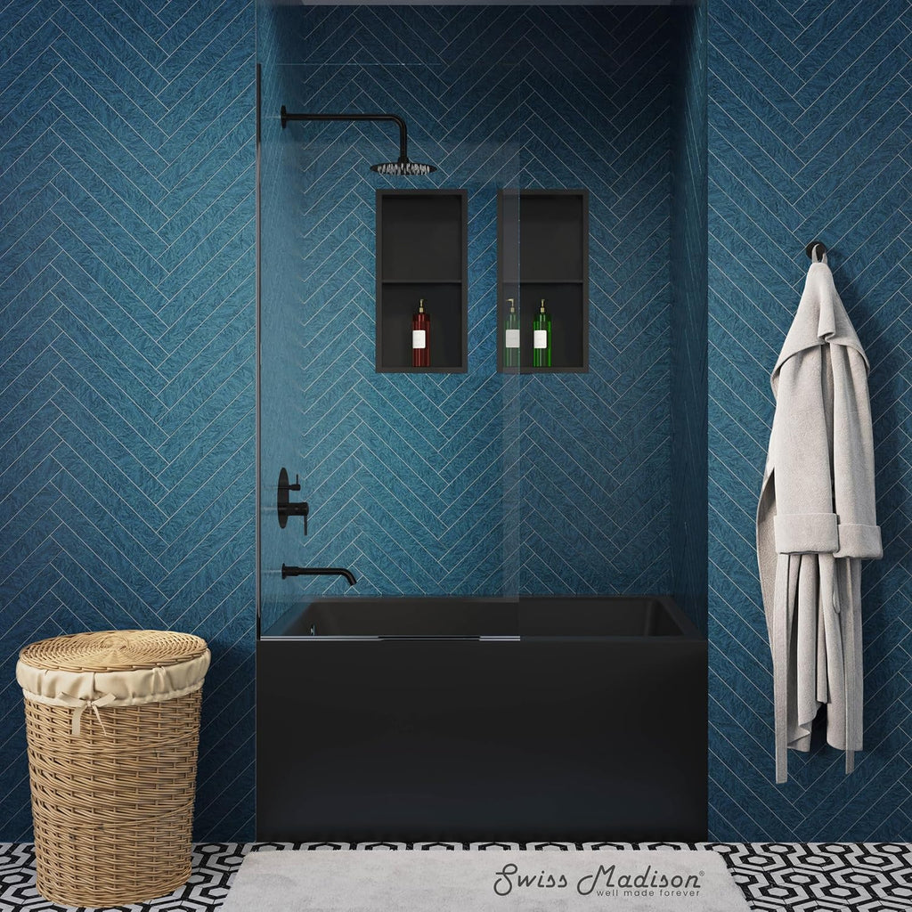 Voltaire 48' x 32' Left-Hand Drain Alcove Bathtub with Apron in Matte Black