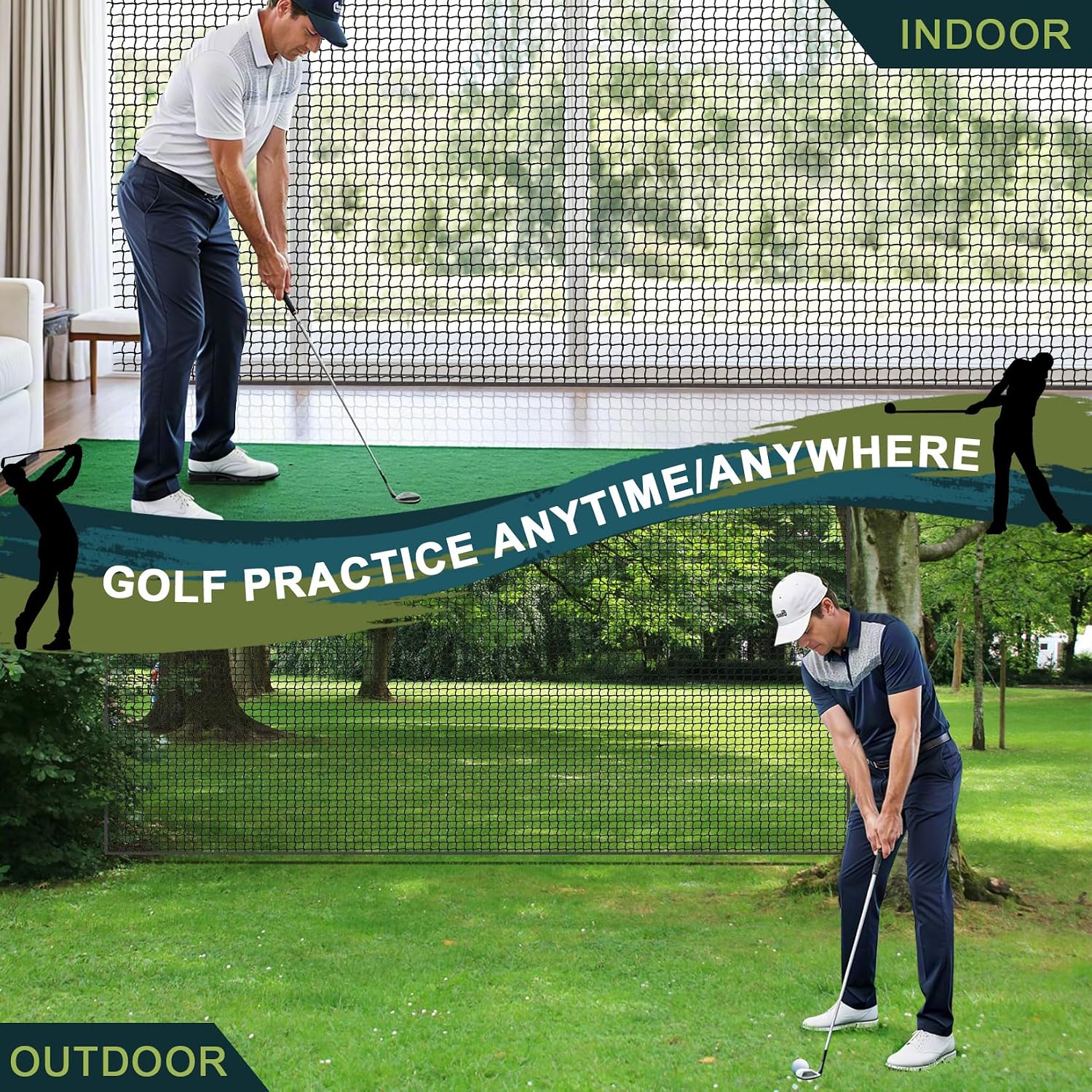 Heavy Duty Golf Practice Net, High-Impact Golf Hitting Net for Indoor/Outdoor Use