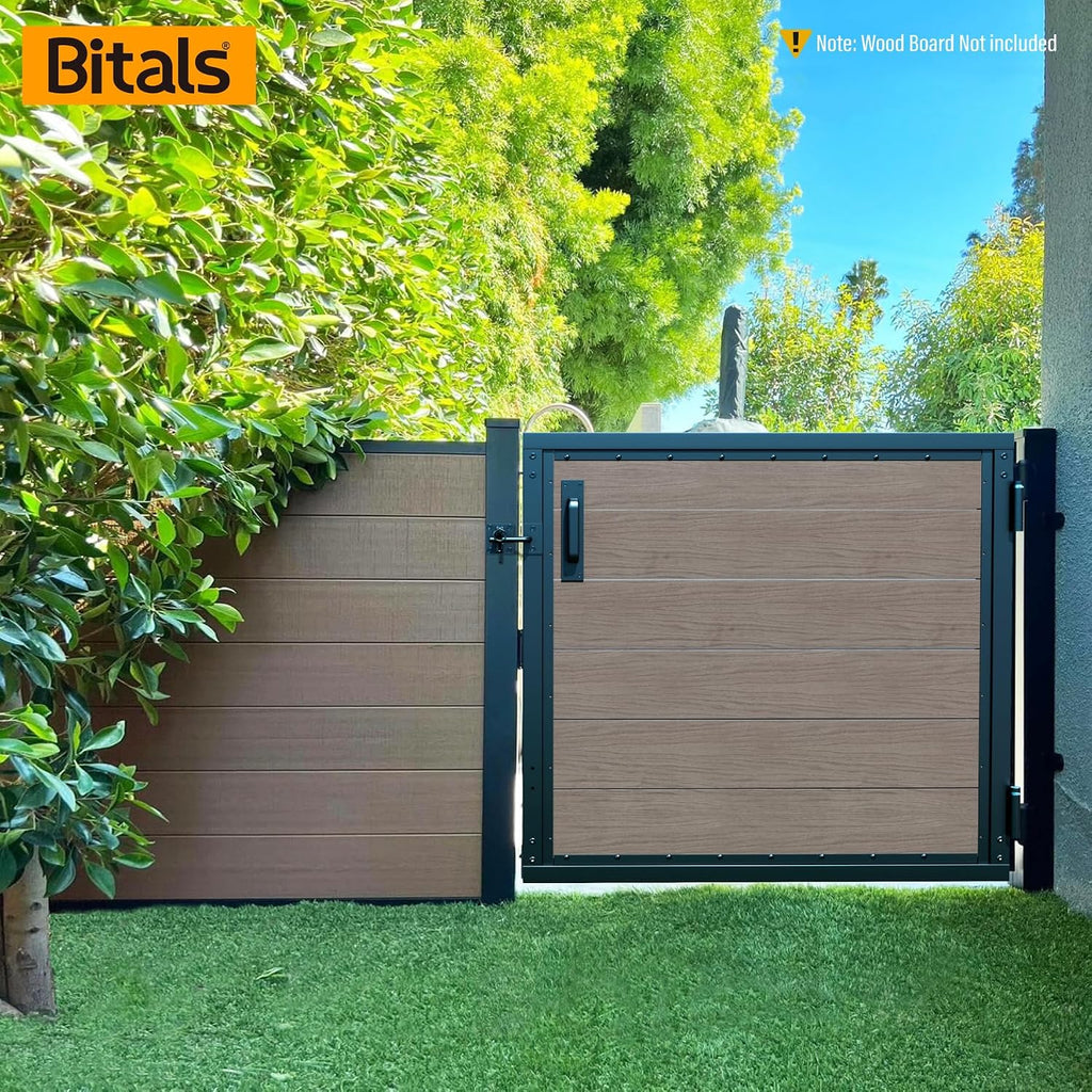 3x3FT Fence Gate Frame Kit 201 Stainless Steel Anti-Sag Heavy Duty Garden Gate Reinforcement Hardware, Left/Right Mount (No Panels Included)(34.8'W x 35.4'H)