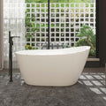 Acrylic Freestanding Contemporary Soaking Tub A29-55 Series 55' Bathtub White Modern Stand Alone Tub with Overflow and Pop-up Drain