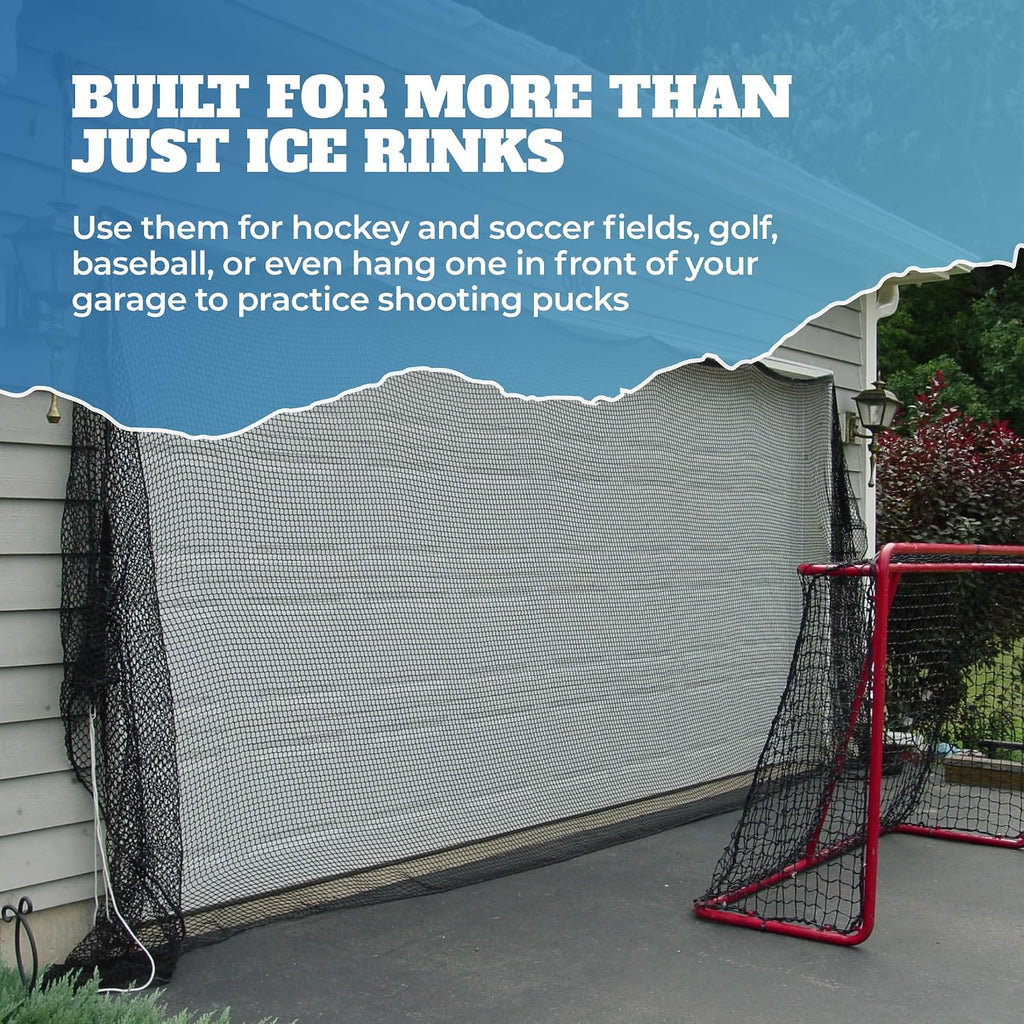 Backyard Ice Rink Accessories - Brackets, Boards, Kick Plates, Bumper Caps, and Netting - Made in USA and Canada Build Repair and Upgrade DIY Hockey and Skating Rinks