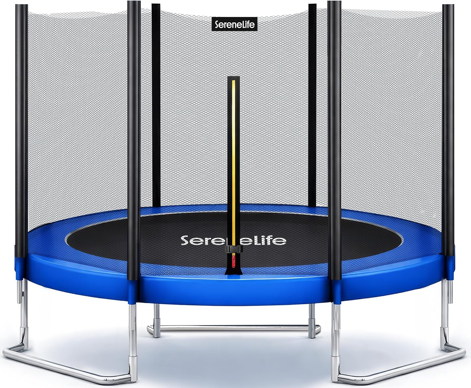SereneLife Trampoline Outdoor 8FT 10FT 12FT 14FT with Enclosure Net, Ladder and Anti-Rust Coating - ASTM Approved Recreational Trampolines - Heavy Duty Yard Trampolines for Kids and Adults