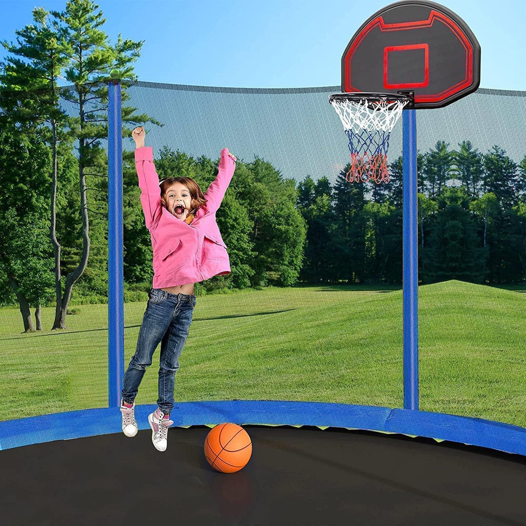 1500LBS 10FT 12FT 14FT 15FT 16FT Trampoline with LED Lights, Sprinkler, Music Speaker and Socks, ASTM Approved Outdoor Trampoline for Kids and Adults, Backyard Trampolines with Net Enclosure