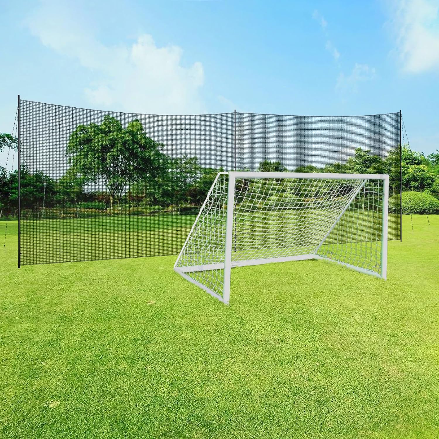 Ball Stop System - Soccer Backstop Net, Heavy Duty, High Impact, Practice Barrier