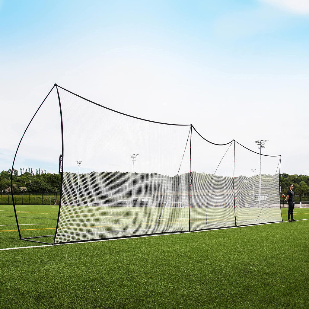 QUICKPLAY MEGA NET Portable Backstop Netting | Fast Set-Up Free-Standing Sports Net Barrier | Available in 12x9' & 32x9'