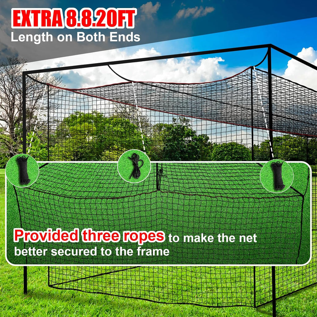 Baseball Softball Batting Cage Net with Realistic Catcher, Net Only, Backyard Practice Batting Cage Net, Heavy Duty Multi-Purpose Sports Net with Door