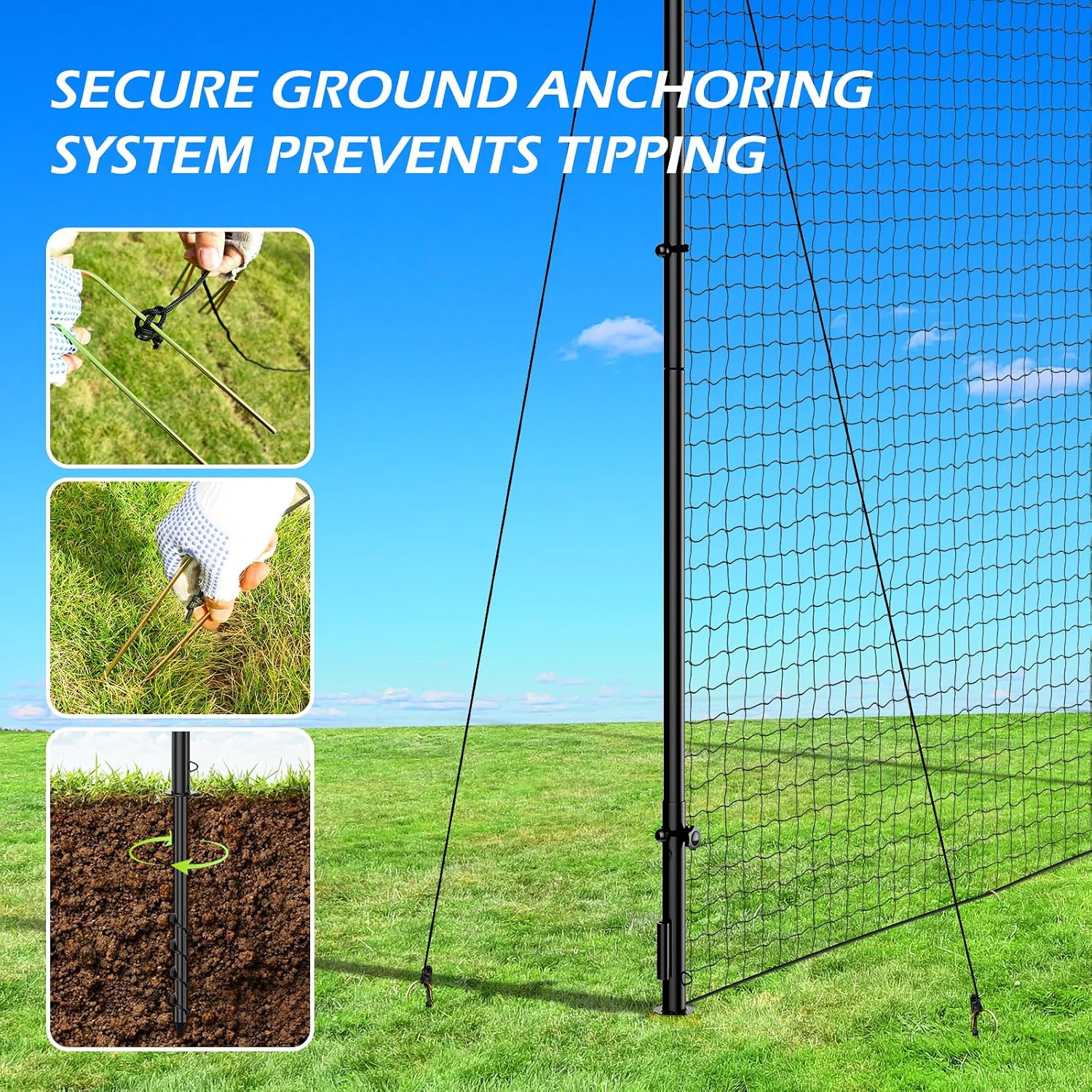 Ball Stop System - Soccer Backstop Net, Heavy Duty, High Impact, Practice Barrier