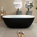 Acrylic Freestanding Contemporary Soaking Tub A25-51 Series 51' Bathtub Matte Black Modern Stand Alone Tub with Overflow and Pop-up Drain
