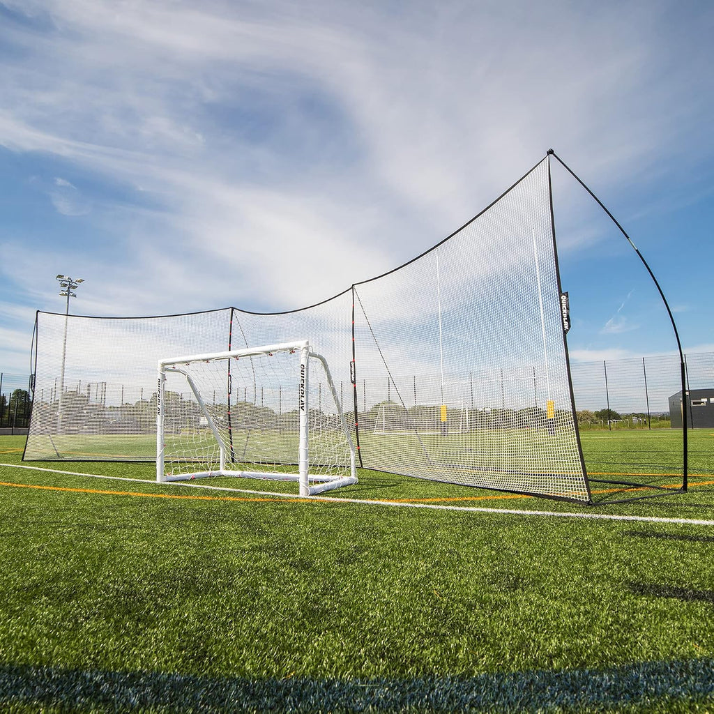 QUICKPLAY MEGA NET Portable Backstop Netting | Fast Set-Up Free-Standing Sports Net Barrier | Available in 12x9' & 32x9'