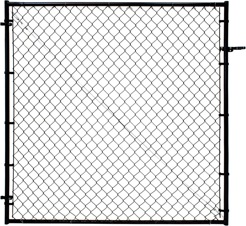Adjust-A-Gate Adjustable Chain Link Square Corner Complete Gate Kit, Fit-Right, Black, 6'H