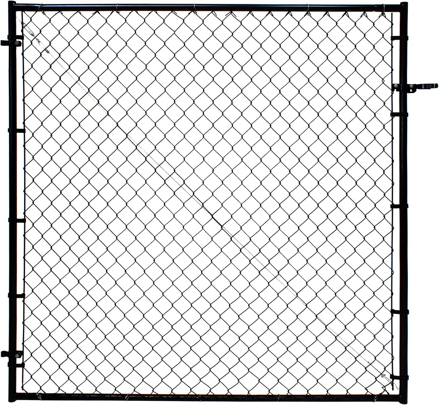 Adjust-A-Gate Adjustable Chain Link Square Corner Complete Gate Kit, Fit-Right, Black, 6'H