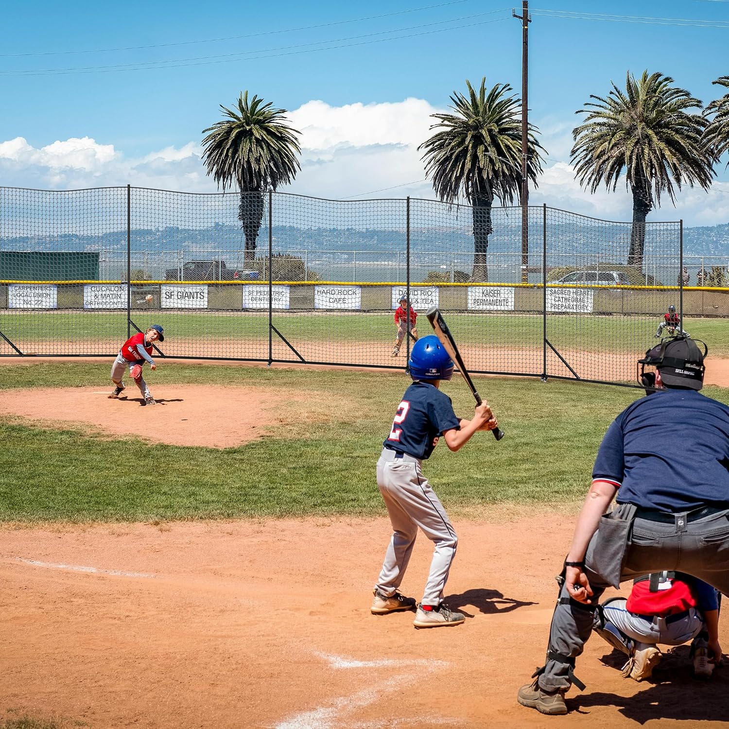 MR Ball Stop Net System, Movable Heavy Duty Backstop Net, 2 in 1 Multi-Sport Stop Netting, Ball Barrier Sports Practice Barrier Net for Professional, College and Grade School Training