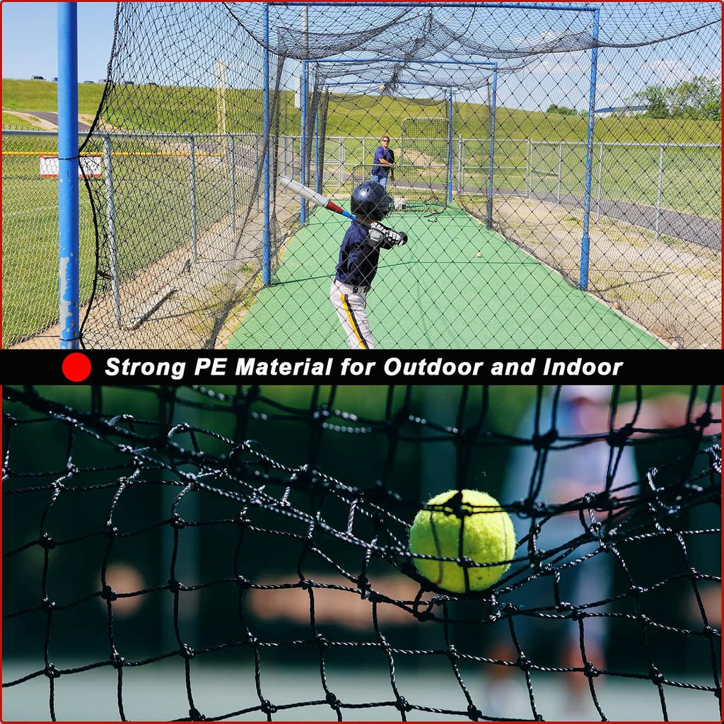 Baseball Softball Batting Cage Net with Realistic Catcher, Net Only, Backyard Practice Batting Cage Net, Heavy Duty Multi-Purpose Sports Net with Door
