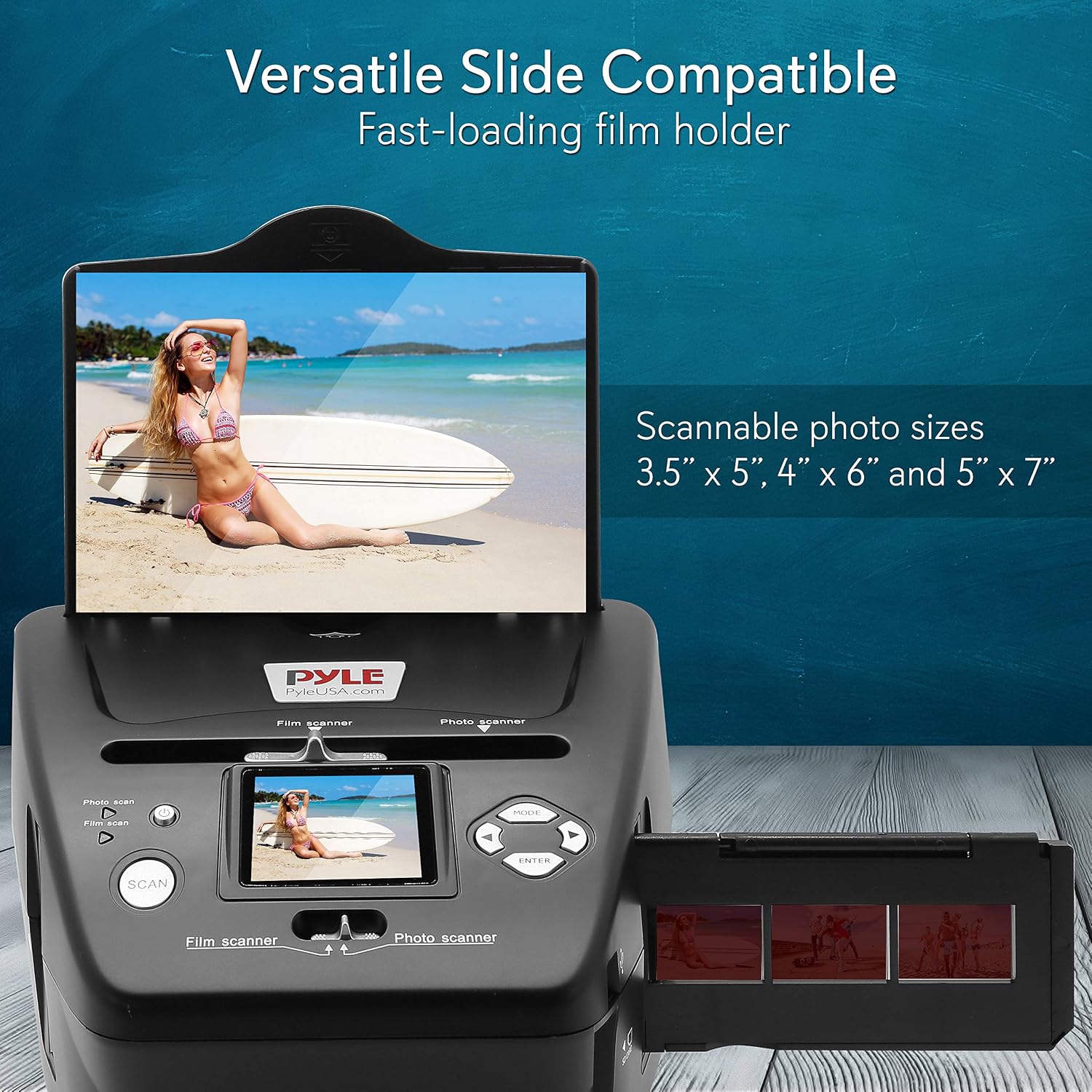 Pyle Digital 3-in-1 Photo, Slide and Film Scanner - Convert 35mm Film Negatives & Slides - With HD 5.1 MP - Digital LCD Screen, Easy to Use
