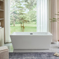 HomeBeyond 67 Inch Free Standing Bathtub | Acrylic Freestanding Soaking Tub, Square Bathroom Stand Alone Tub, Suitable Single Person Bathing, Matte Black