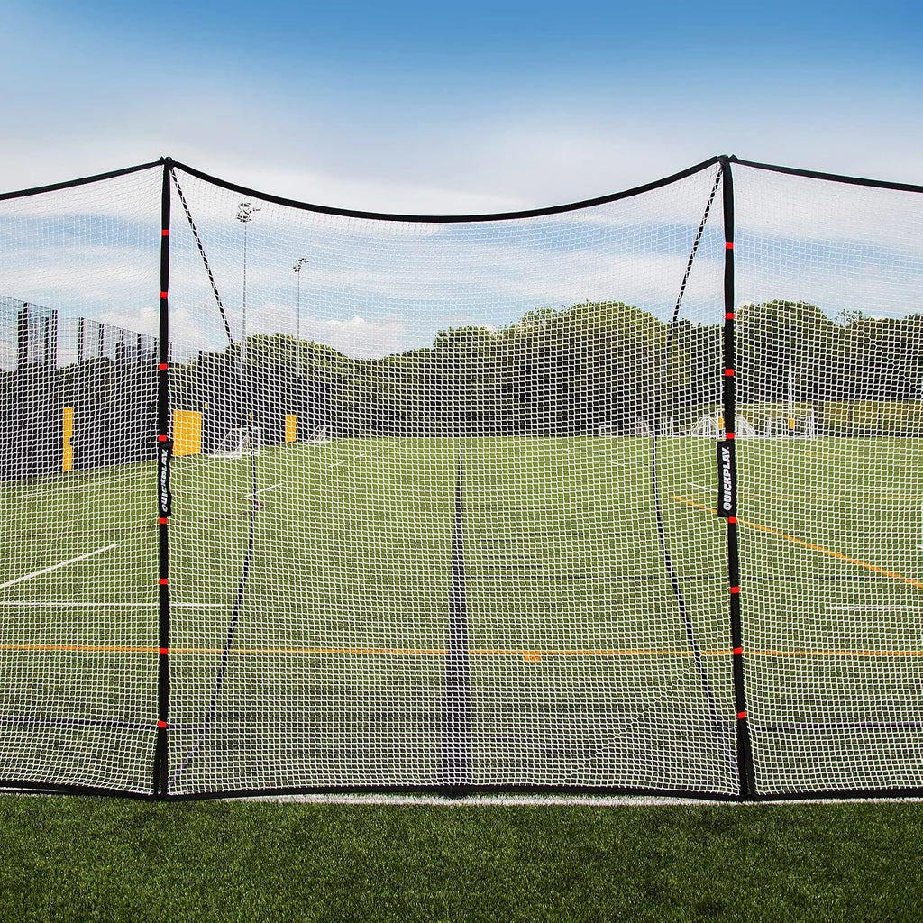QUICKPLAY MEGA NET Portable Backstop Netting | Fast Set-Up Free-Standing Sports Net Barrier | Available in 12x9' & 32x9'