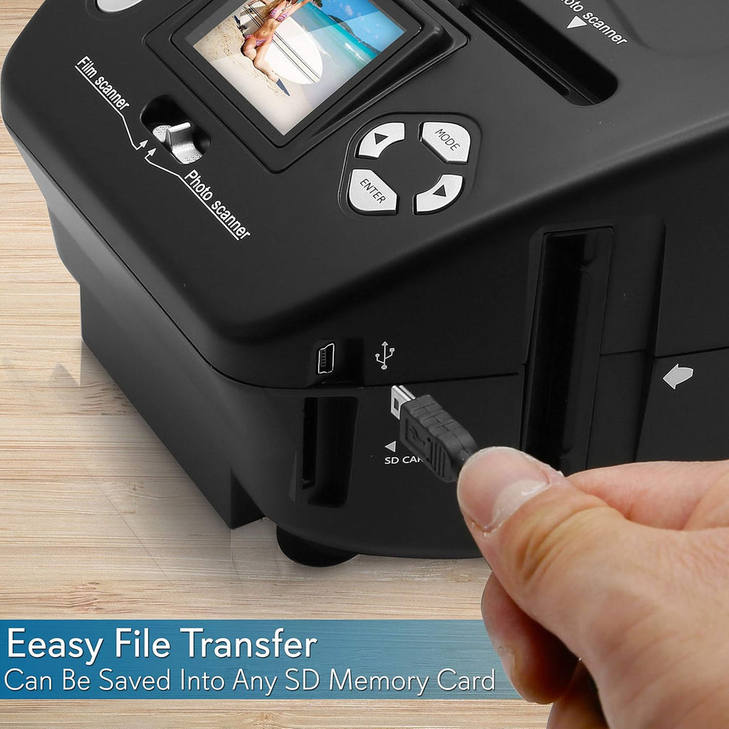 Pyle Digital 3-in-1 Photo, Slide and Film Scanner - Convert 35mm Film Negatives & Slides - With HD 5.1 MP - Digital LCD Screen, Easy to Use
