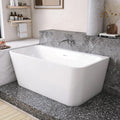 59' Acrylic Back-to-Wall Bathtub,Freestanding Bathtub, Stand Alone Tub, Soaking Tubs for Bathroom, Free Standing Tub with Integrated Overflow and Drain, cUPC Certified, Gloss White