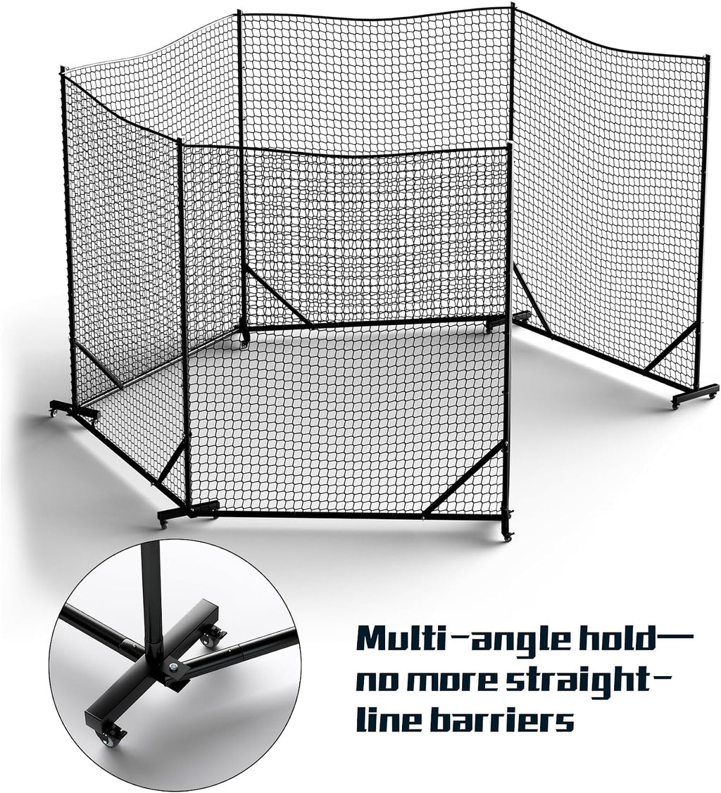 MR Ball Stop Net System, Movable Heavy Duty Backstop Net, 2 in 1 Multi-Sport Stop Netting, Ball Barrier Sports Practice Barrier Net for Professional, College and Grade School Training