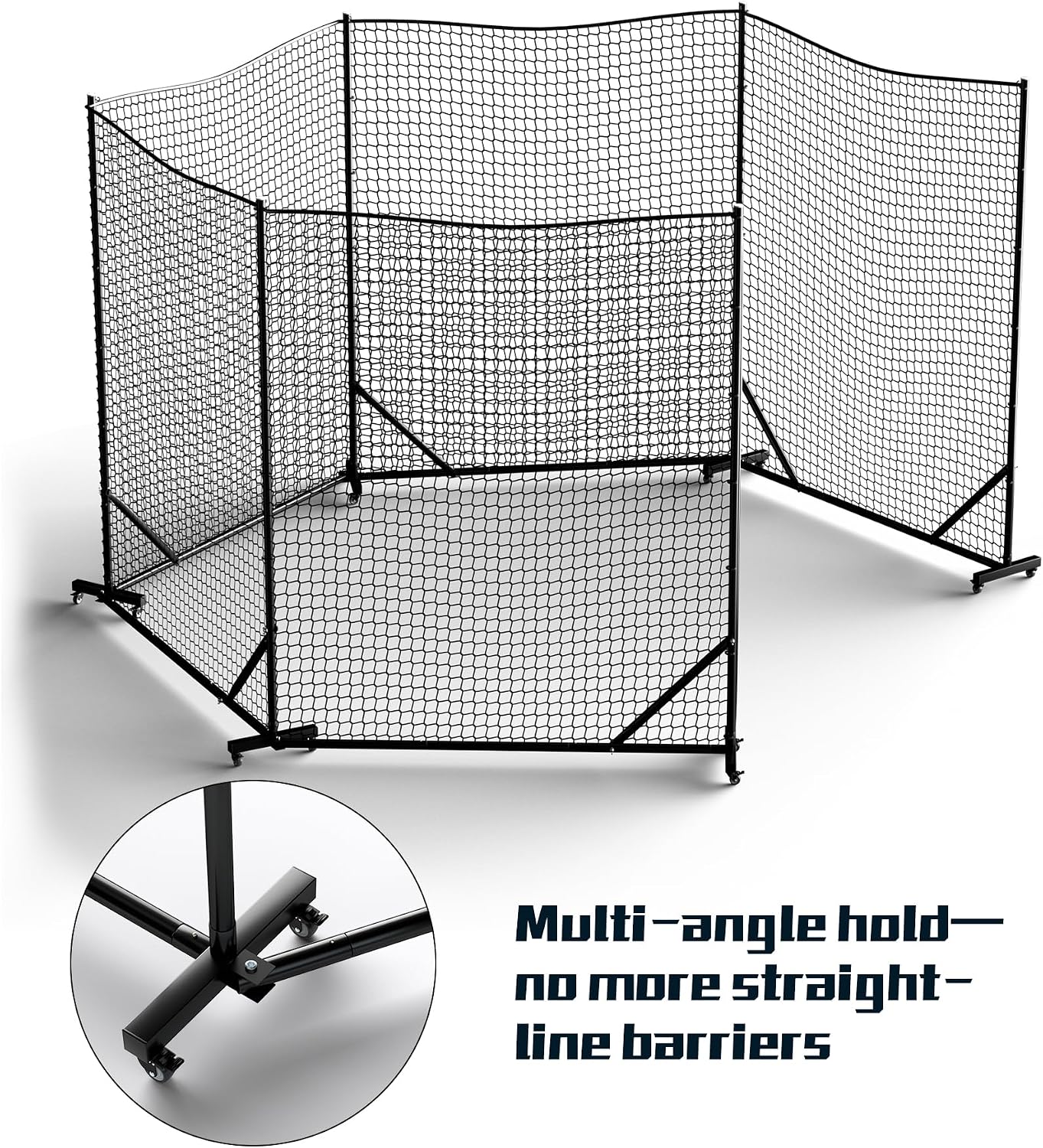 MR Ball Stop Net System, Movable Heavy Duty Backstop Net, 2 in 1 Multi-Sport Stop Netting, Ball Barrier Sports Practice Barrier Net for Professional, College and Grade School Training
