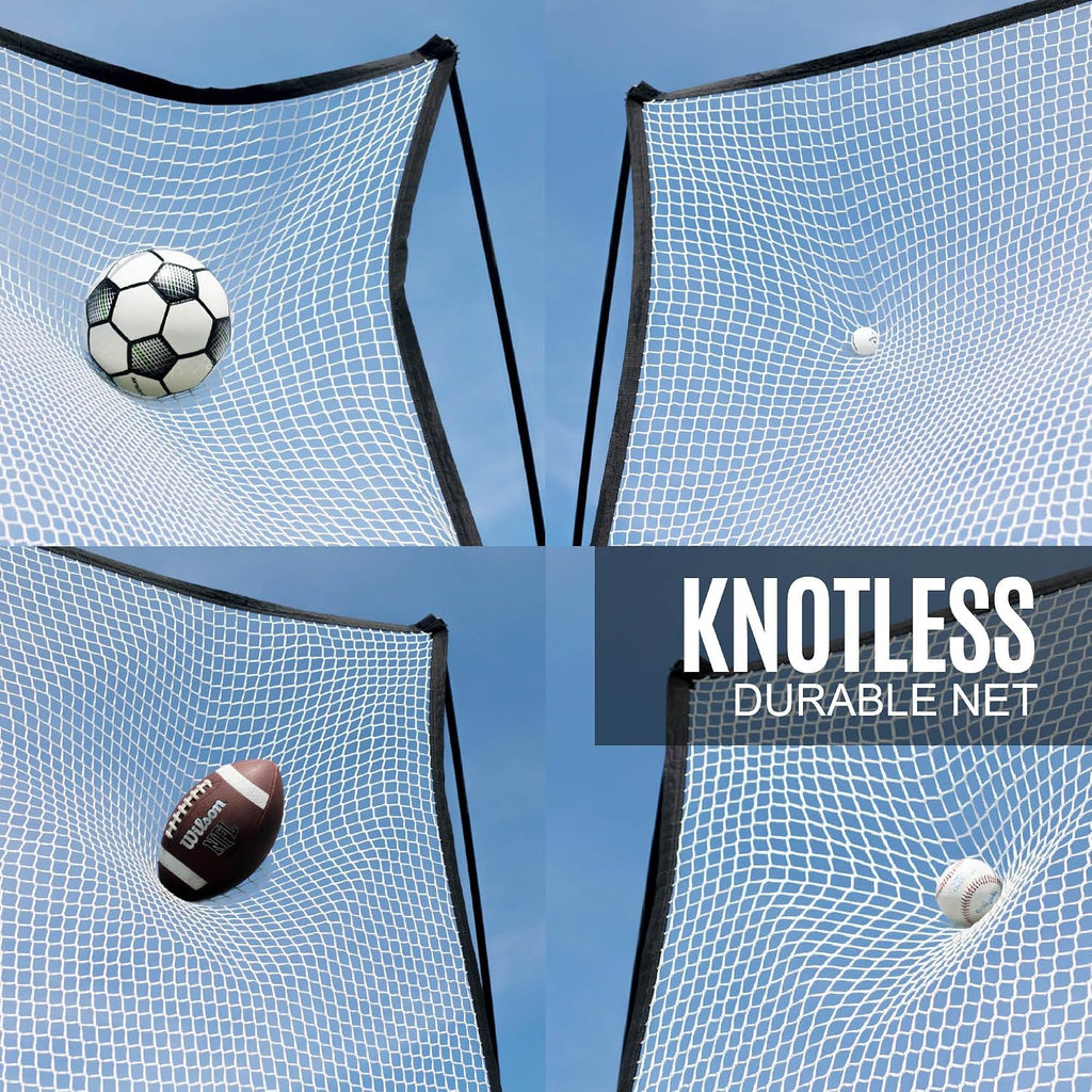 QUICKPLAY MEGA NET Portable Backstop Netting | Fast Set-Up Free-Standing Sports Net Barrier | Available in 12x9' & 32x9'
