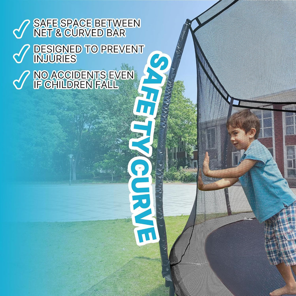 LeJump 14FT 12FT 10FT Springless Outdoor Trampoline with Net, ASTM Approved Backyard Big Trampolines for Kids and Adults